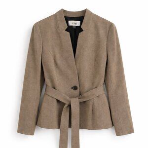 Le Suit Camel Herringbone Blazer Size 10 NWT Career Office Jacket